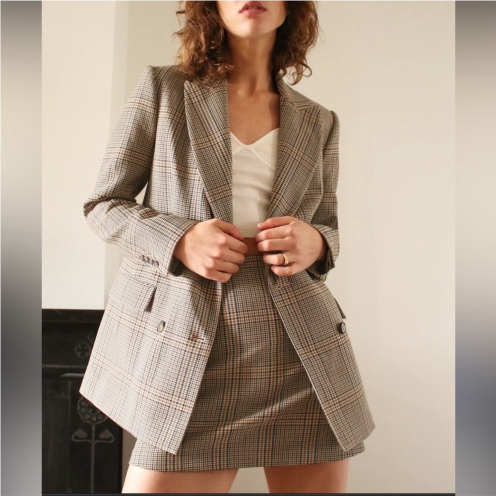Aritzia Wilfred Margaux Grey pink long blazer, size 6